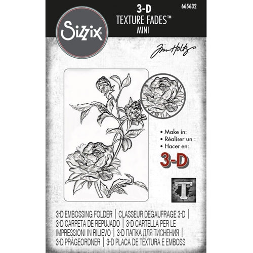 Sizzix 3-D Texture Fades Embossing Folder - Mini Roses by Tim Holtz