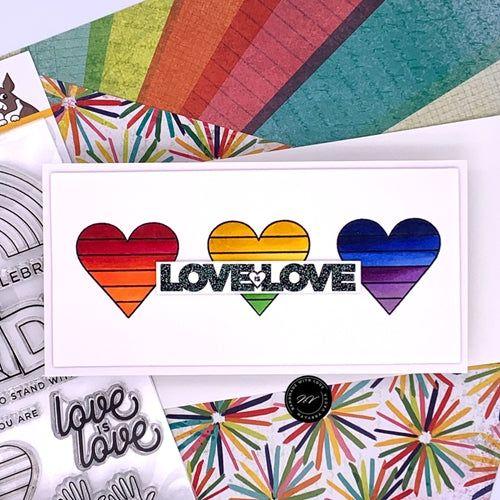 Simon Says Stamp! CZ Design Clear Stamps YOU ARE LOVED cz264c Rainbows