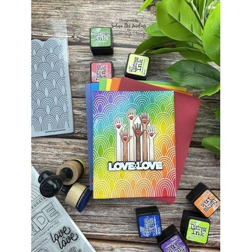 Simon Says Stamp! CZ Design Clear Stamps YOU ARE LOVED cz264c Rainbows