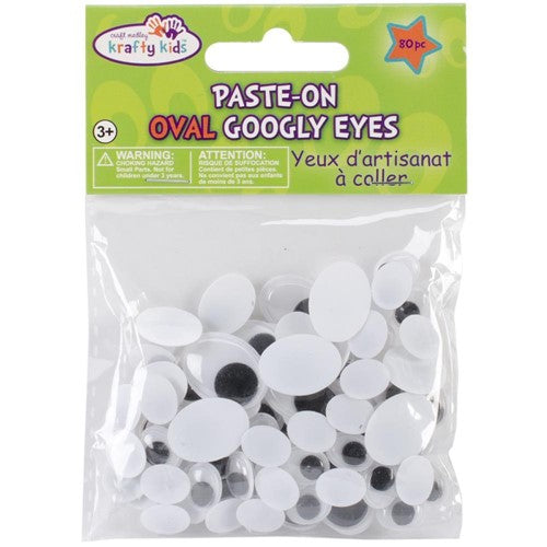 Paste-On Wiggle Eyes 5mm to 15mm 200/Pkg Black