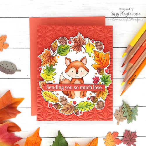 3-D Embossing Folder Moose Squirrel Pinecone Fruite Repitition