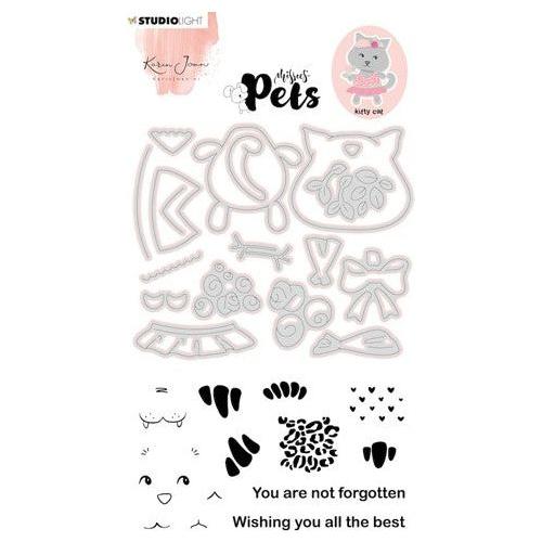 Simon Says Stamp! Studio Light PETS BUILDING KITTY CAT Missees Stamp and Die Set kjmbkjscd03*