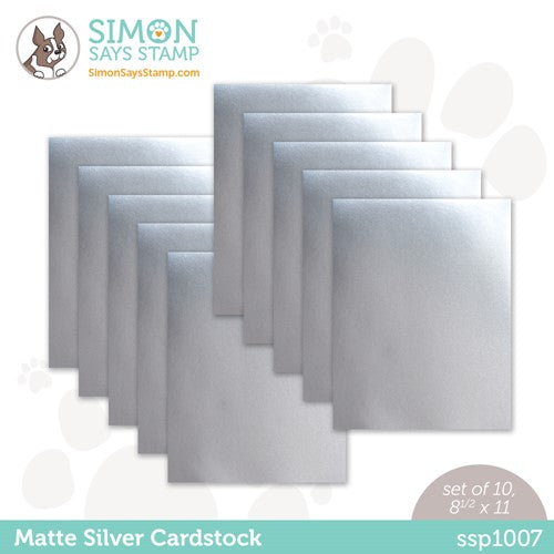 Simon Says Stamp Cardstock SILVER GLITTER 6x6 sss316