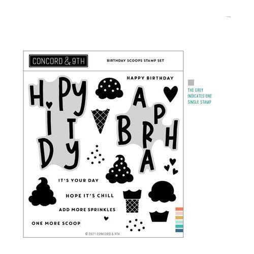 Simon Says Stamp! Concord & 9th BIRTHDAY SCOOPS Clear Stamps 11250