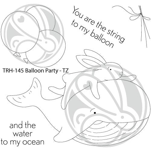 Simon Says Stamp! The Rabbit Hole Designs BALLOON PARTY Clear Stamps TRH-145*