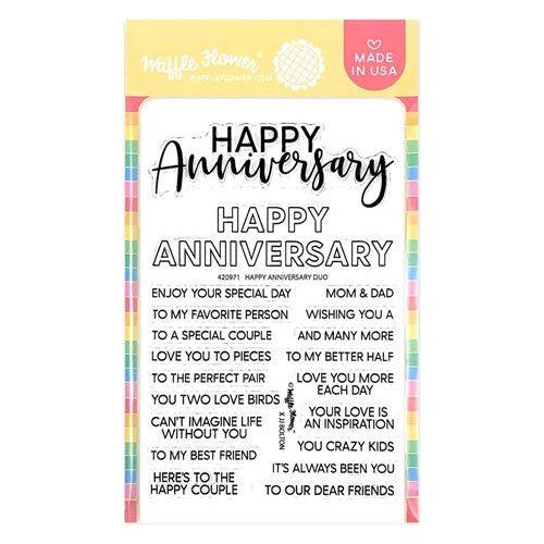 Simon Says Stamp! Waffle Flower HAPPY ANNIVERSARY DUO Clear Stamps 420971