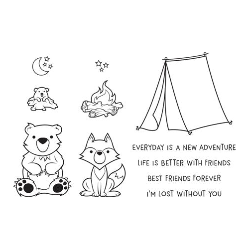 Simon Says Stamp! STP-077 Spellbinders CAMPFIRE CRITTERS Clear Stamps*