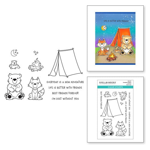 Simon Says Stamp! STP-077 Spellbinders CAMPFIRE CRITTERS Clear Stamps*