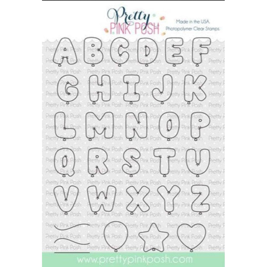 Simon Says Stamp! Pretty Pink Posh BALLOON ALPHABET Clear Stamps