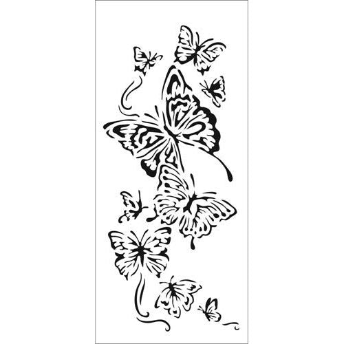 Simon Says Stamp! The Crafter's Workshop FLYING BUTTERFLIES Slimline Stencil tcw2318