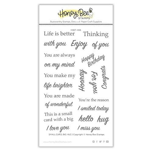 Simon Says Stamp! Honey Bee SMALL CARD BIG HUG Clear Stamp Set hbst-408*