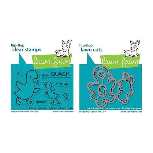 Simon Says Stamp! Lawn Fawn SET RUB-A-DUB-DUB FLIP-FLOP Clear Stamps and Dies s2lfrdff