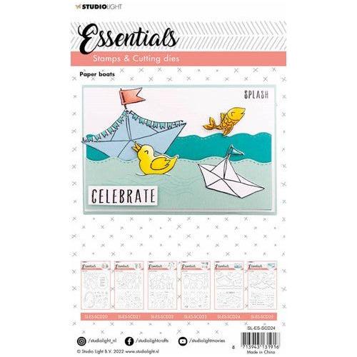 Simon Says Stamp! Studio Light PAPER BOATS Essentials Stamp and Die Set slesscd24*