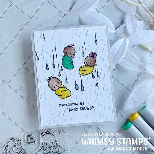 Simon Says Stamp! Whimsy Stamps IT'S RAINING Stencil WSS102c