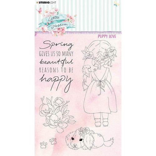 Simon Says Stamp! Studio Light PUPPY LOVE Little Blossom Clear Stamps sllbstamp195*