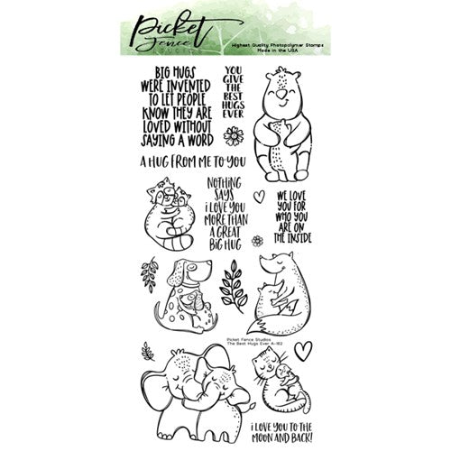 Simon Says Stamp! Picket Fence Studios THE BEST HUGS EVER Clear Stamps a162*