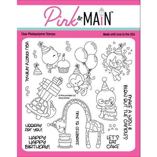 Simon Says Stamp! Pink and Main PARTY ANIMAL Clear Stamps PM0525