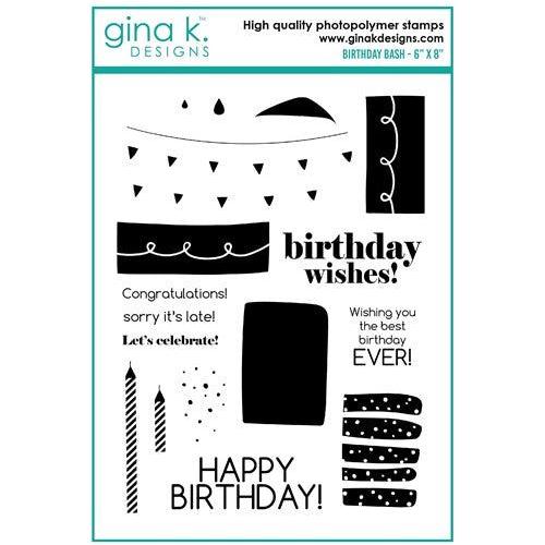 Simon Says Stamp! Gina K Designs BIRTHDAY BASH Clear Stamps gkd129