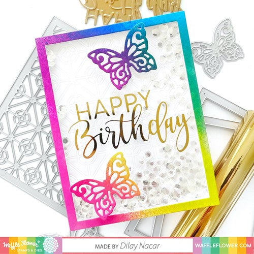 Simon Says Stamp! Waffle Flower HAPPY BIRTHDAY DUO Hot Foil Plates 421041