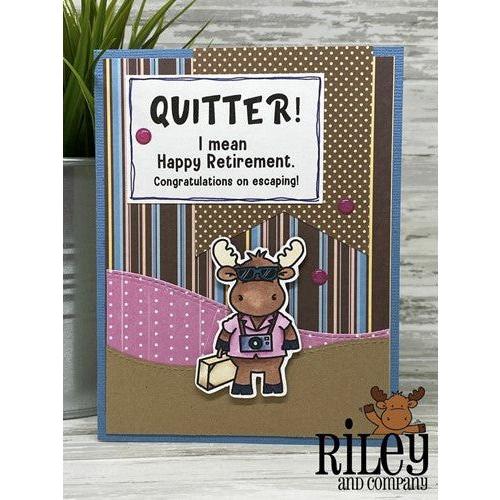 Simon Says Stamp! Riley and Company Funny Bones QUITTER Cling Rubber Stamp RWD-1014