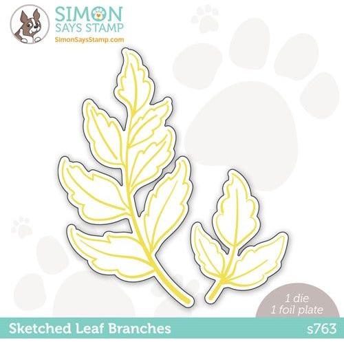 Simon Says Stamp! Simon Says Stamp SKETCHED LEAF BRANCHES Hot Foil Plates and Dies s763