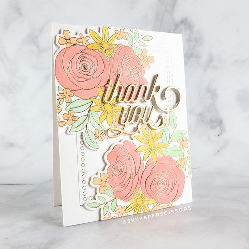 Simon Says Stamp! Simon Says Stamp INTRICATE ROSE AND BLOOMS BOUQUET Hot Foil Plates and Dies s779 | color-code:ALT1