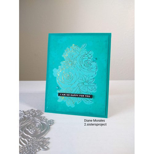 Simon Says Stamp! Simon Says Stamp INTRICATE ROSE AND BLOOMS BOUQUET Hot Foil Plates and Dies s779