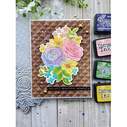 Simon Says Stamp! Simon Says Stamp INTRICATE ROSE AND BLOOMS BOUQUET Hot Foil Plates and Dies s779