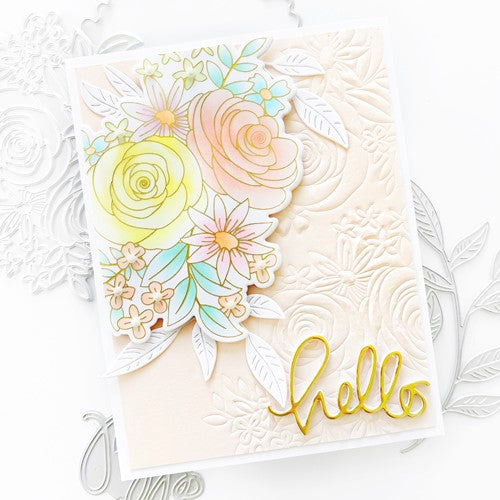 Simon Says Stamp! Simon Says Stamp INTRICATE ROSE AND BLOOMS BOUQUET Hot Foil Plates and Dies s779