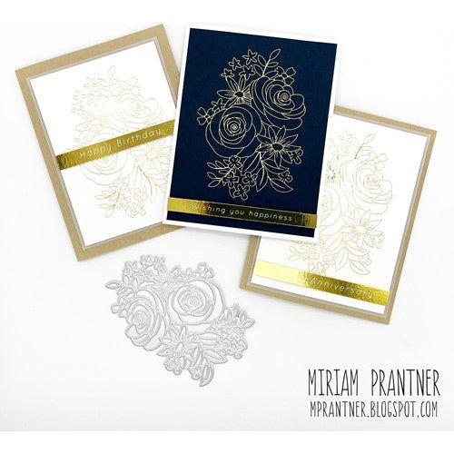 Simon Says Stamp! Simon Says Stamp INTRICATE ROSE AND BLOOMS BOUQUET Hot Foil Plates and Dies s779 | color-code:ALT93