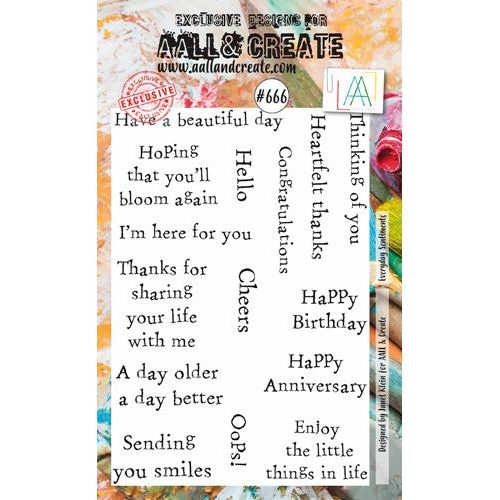 Simon Says Stamp! AALL & Create EVERYDAY SENTIMENTS A6 Clear Stamps aall666