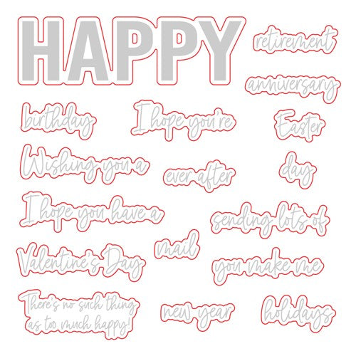 Simon Says Stamp! Honey Bee HAPPY HAPPY HAPPY Dies hbds-419