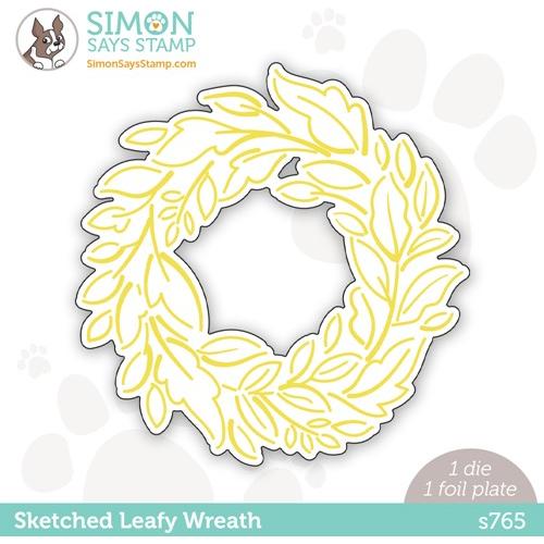 Simon Says Stamp! Simon Says Stamp SKETCHED LEAFY WREATH Hot Foil Plates and Dies s765