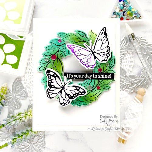 Simon Says Stamp! Simon Says Stamp SKETCHED LEAFY WREATH Hot Foil Plates and Dies s765 | color-code:ALT0