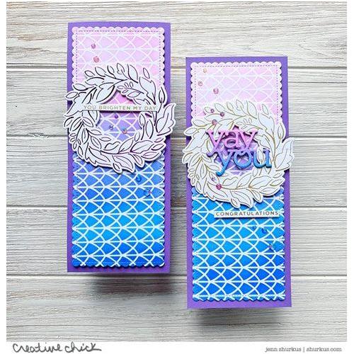 Simon Says Stamp! Simon Says Stamp SKETCHED LEAFY WREATH Hot Foil Plates and Dies s765 | color-code:ALT3