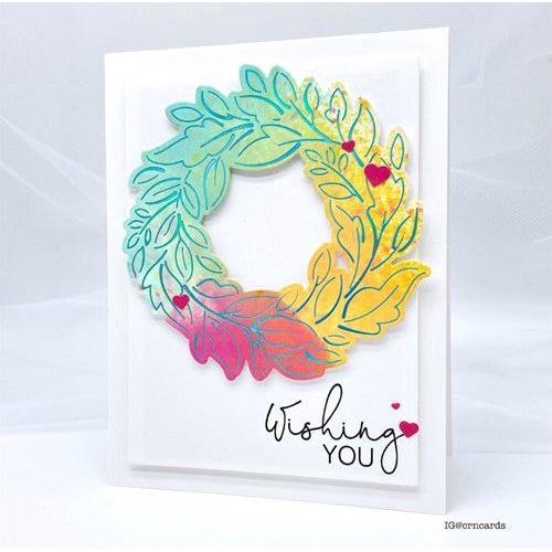 Simon Says Stamp! Simon Says Stamp SKETCHED LEAFY WREATH Hot Foil Plates and Dies s765