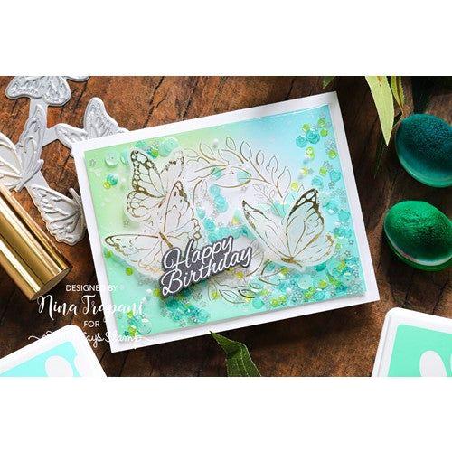 Simon Says Stamp! Simon Says Stamp SKETCHED LEAFY WREATH Hot Foil Plates and Dies s765 | color-code:ALT8