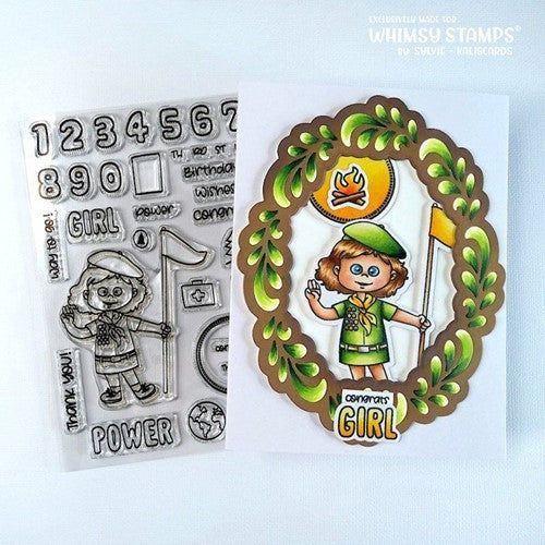 Simon Says Stamp! Whimsy Stamps CAMPER GIRL Outline Dies WSD101