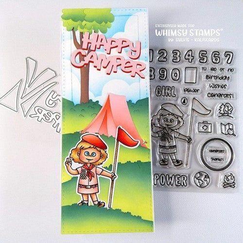 Simon Says Stamp! Whimsy Stamps CAMPER GIRL Outline Dies WSD101