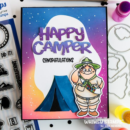 Simon Says Stamp! Whimsy Stamps CAMPER BOY Clear Stamps CWSD187a