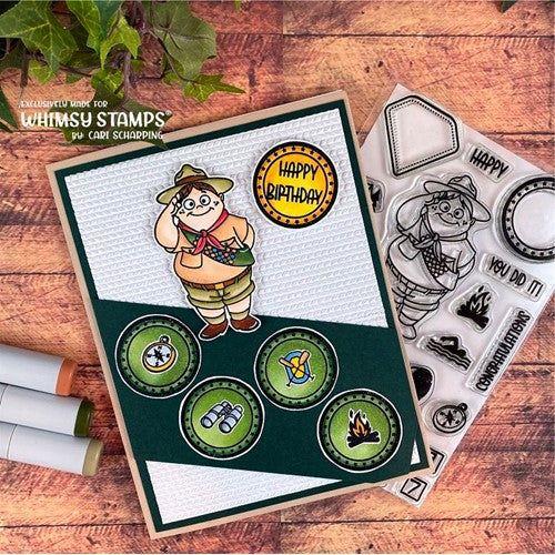 Simon Says Stamp! Whimsy Stamps CAMPER BOY Clear Stamps CWSD187a