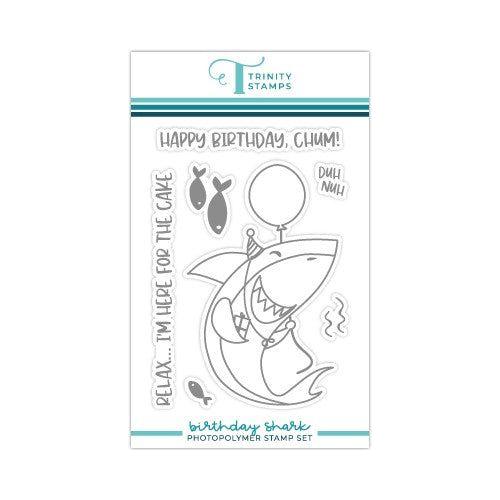 Simon Says Stamp! Trinity Stamps BIRTHDAY SHARK Clear Stamp Set tps-183