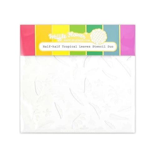 Simon Says Stamp! Waffle Flower HALF TROPICAL LEAVES Stencils 421083