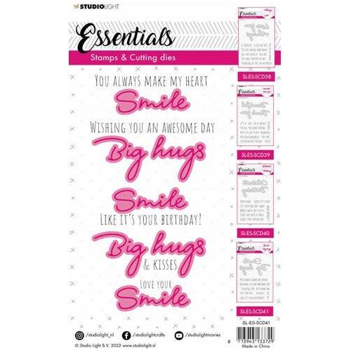 Simon Says Stamp! Studio Light SMILE AND BIG HUGS Essentials Stamp and Die Set slesscd41*