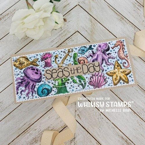 Simon Says Stamp! Whimsy Stamps OCEAN FEST BACKGROUND Cling Stamp DDB0076