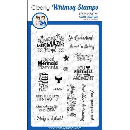 Simon Says Stamp! Whimsy Stamps MERMAID MOMENTS SENTIMENTS Clear Stamps C1396