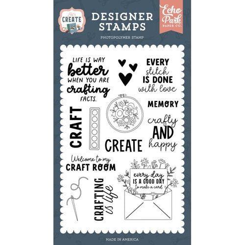 Simon Says Stamp! Echo Park CRAFTY AND HAPPY Clear Stamps lc283042*