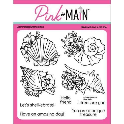 Simon Says Stamp! Pink and Main FLORAL SHELLS Clear Stamps PM0543