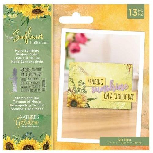 Simon Says Stamp! Crafter's Companion HELLO SUNSHINE Stamp And Die Set ng-sun-std-hsun