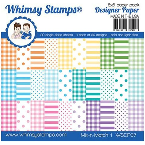 Simon Says Stamp! Whimsy Stamps MIX AND MATCH 1 6 x 6 Paper Pad WSDP37